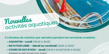 Nouvelles activités à la piscine des Ebeaux dès janvier 2026