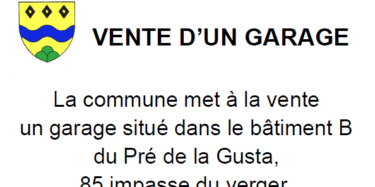 Vente d'un garage