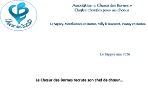 Le Choeur des Bornes recrute son chef de choeur